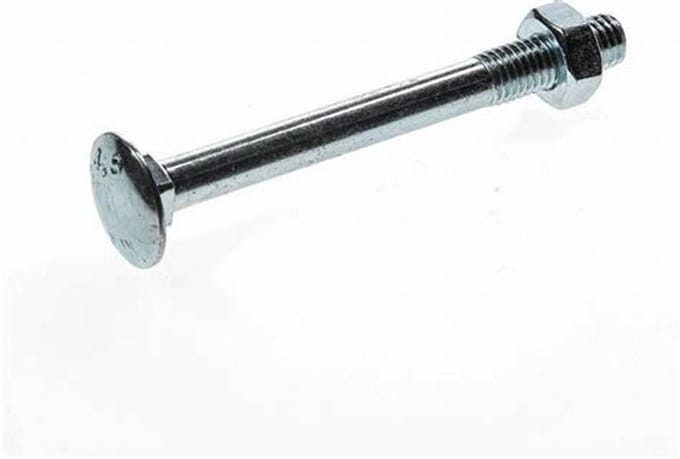 Slotbout met moer. M5 x 50mm. lang. Gegalvaniseerd. 10 stuks Houtbouten. Ifix.