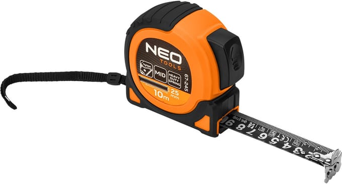 NEO TOOLS - Super Black Stalen Rolmaat - 10m x 25mm - Auto Blokkade - Magneet