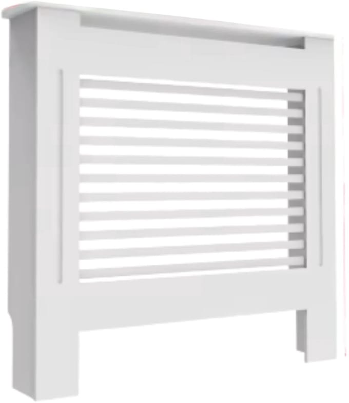 Radiatorombouw Grandiose - 78x92 cm - Ombouw rooster - Horizontale panelen - MDF - Stijlvol - Wit