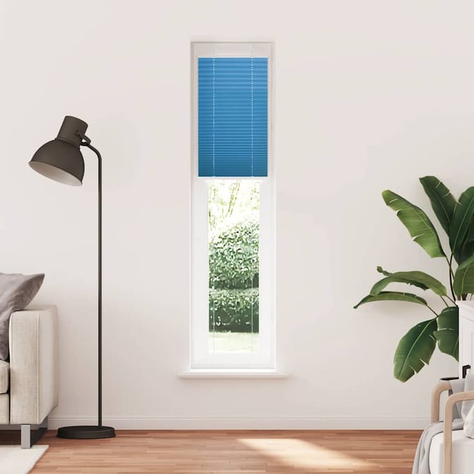 vidaXL - Plissé - rolgordijn - 40x200 - cm - stofbreedte - 39,4 - cm - polyester - blauw