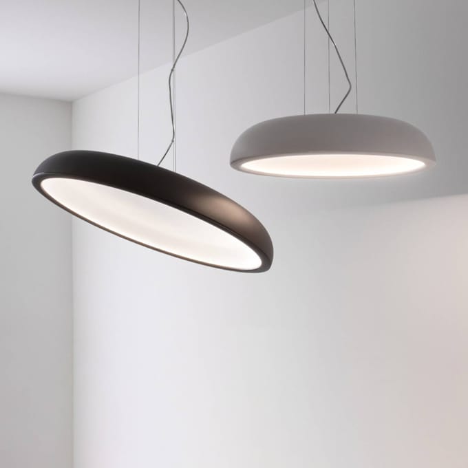 Stilnovo Reflexio LED hanglamp, Ø46cm, bruin