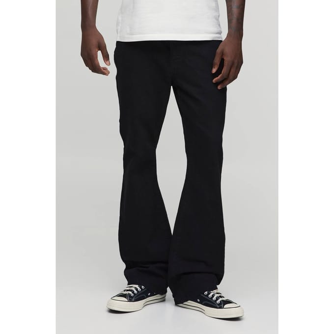 Essential Slim Flare Rigid Washed Jeans | True Black | Size 46R