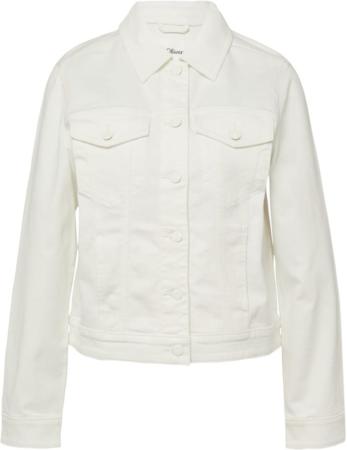regular fit jeansjack van katoenmix