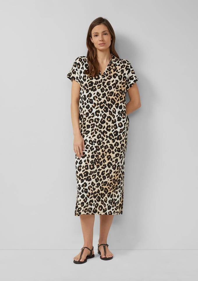 s.Oliver - female - Gestructureerde jersey jurk met splitten