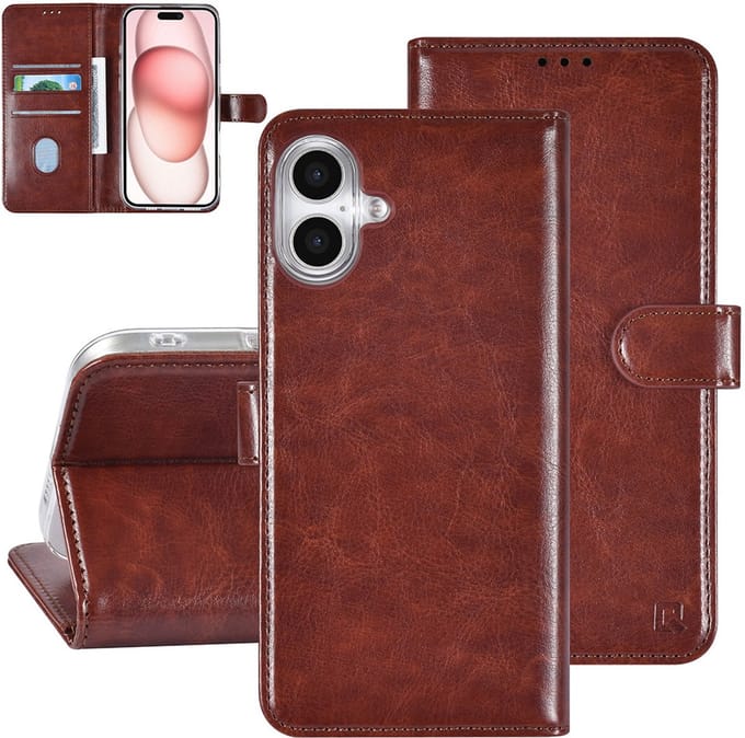 TUNIQ telefoonhoesje voor Apple iPhone 16 Plus - Boekmodel met pasjeshouder - Magneetsluiting