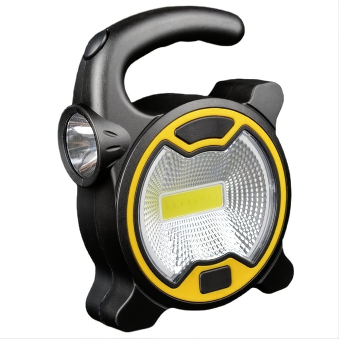 Livé® LED COB Kampeerlamp – Draagbare Schijnwerper met Zijlamp