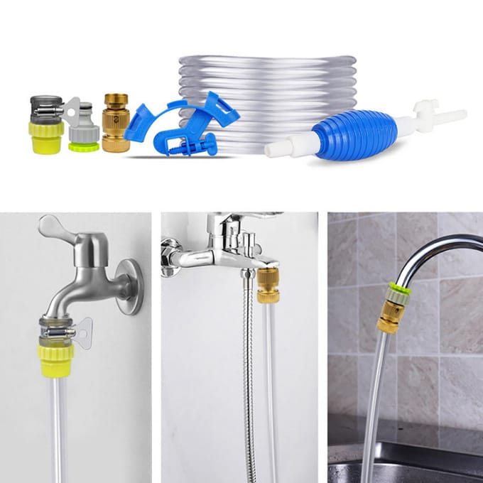 Vis Aquarium Grindreiniger Vacuüm Aquarium Reinigingspomp Kit 5m Waterslang beige