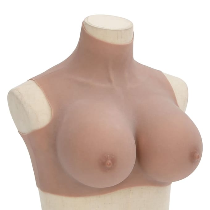 vidaXL Borstprothese H-cup silicone tan