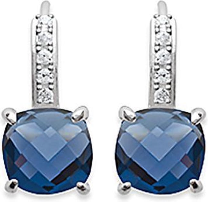 Amanto Oorbellen Dorra Blue - 925 Zilver Gerhodineerd - ∅7mm - 17mm