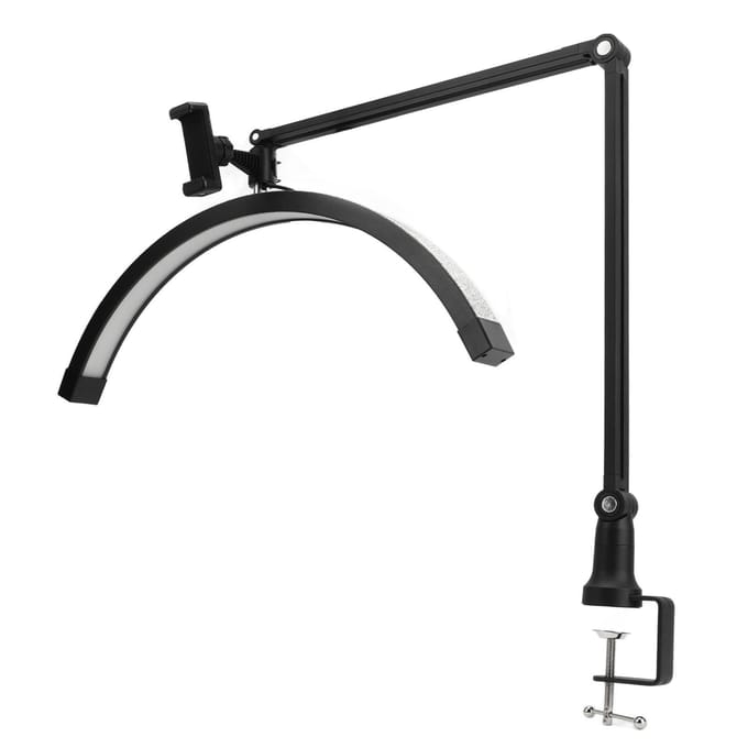 20in Zwart LED Halve Maan Licht Verstelbare 3 Kleurtemperatuur Boog Desktop Halve Maan Invullicht black