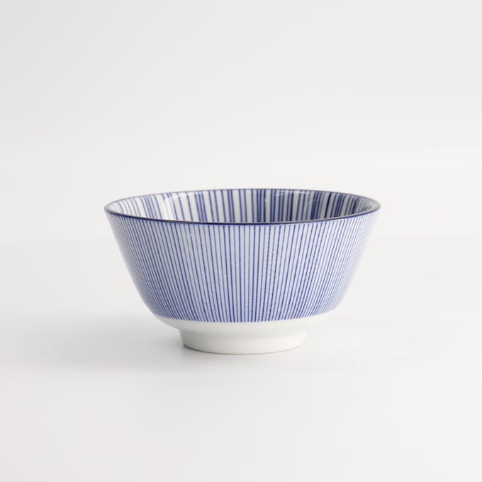 Tokyo Design Studio - Nippon Blue - Rijstkom - Lines - 300 ml - 12 x 6.4 cm