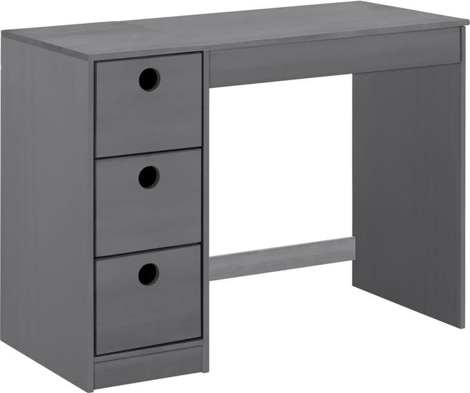 Alpi Kinderbureau met 3 Lades - Grijs Massief Grenenhout - 100 x 50 c