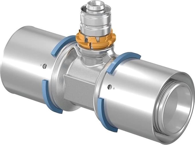 Uponor pers T-stuk verloopstuk 40-32-40