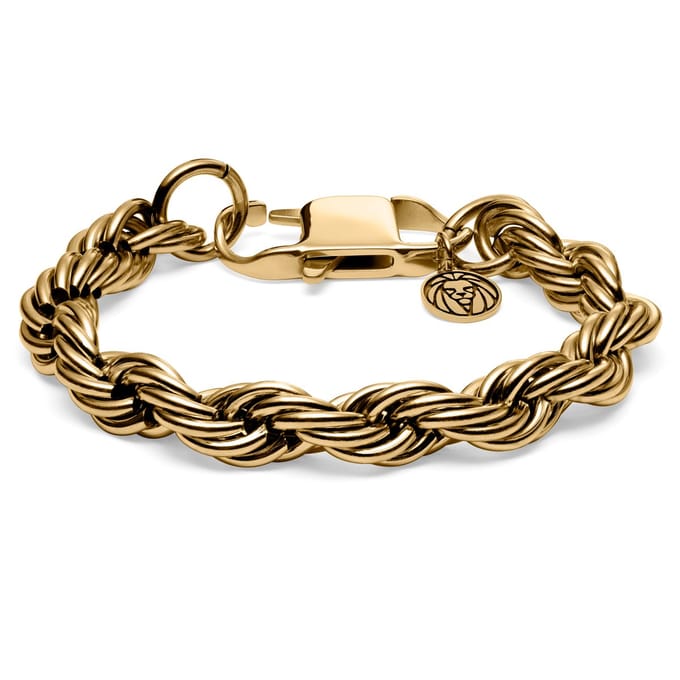 Corwin Amager Goudkleurige 10 mm Touwketting-armband