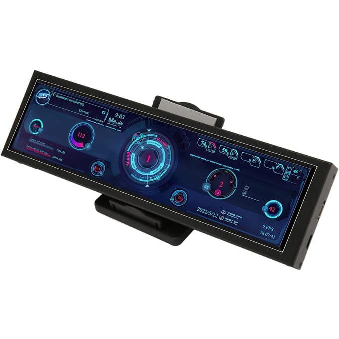 Computertemperatuurmonitor 8,8 inch LCD USB C Landschap of Portret Thema-editor PC CPU Data Monitor voor Without touch