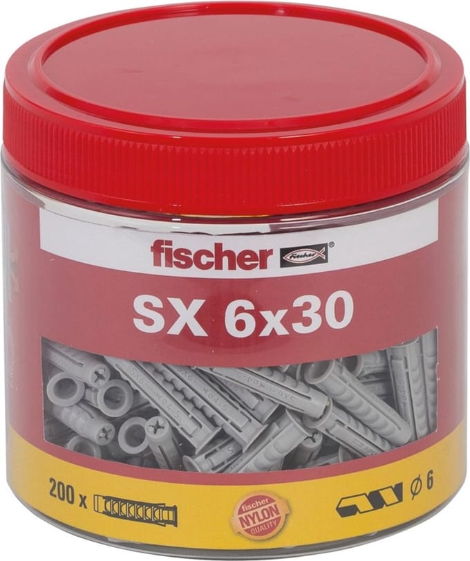 Fischer spreidplug nylon SX 6x30mm (Per 200 stuks)