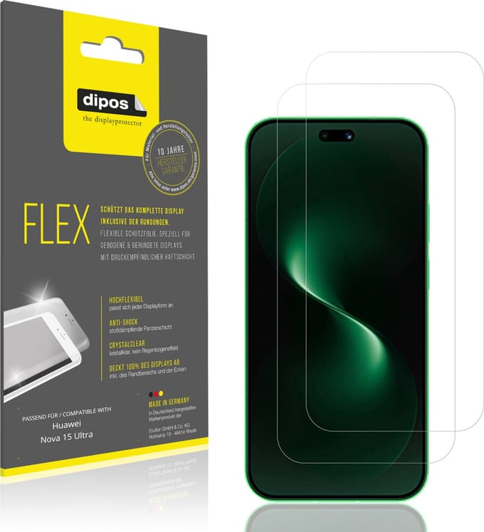 dipos – 2x Beschermfolie geschikt voor Huawei Nova 15 Ultra | 3D Full Cover Screenprotector | 100% Passend