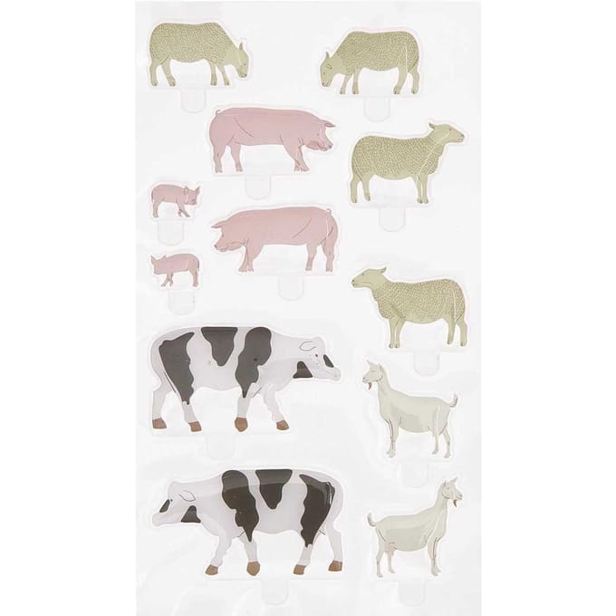 Rico Design Gel stickers "FIGURICO" - Boerderijdieren