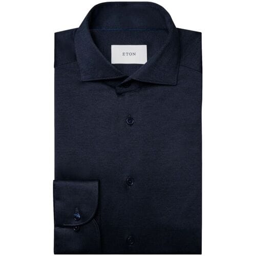 Eton Overhemd Filo di Scozia Jersey Navy / male