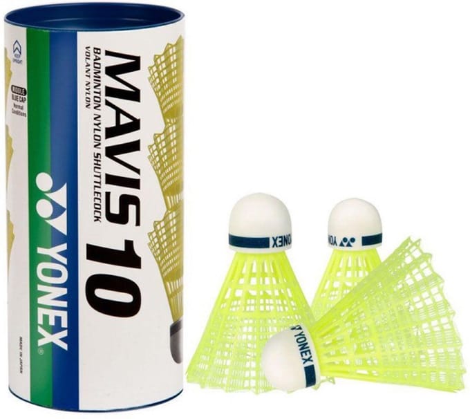 Yonex Mavis 10 in- & outdoor badmintonshuttle - 3pcs - geel
