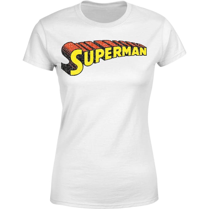 DC Superman Telescopic Crackle Logo Women's T-Shirt - White - L
