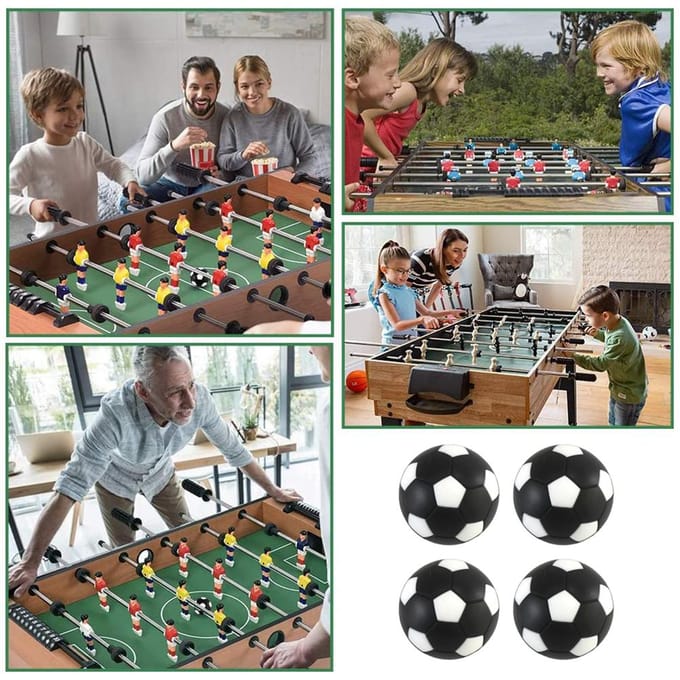 4 stuks Tafelvoetbalballen 36mm Kleurrijke Tafelvoetbalballen Tafelvoetbal Tafelbladspel Tafelvoetbal black