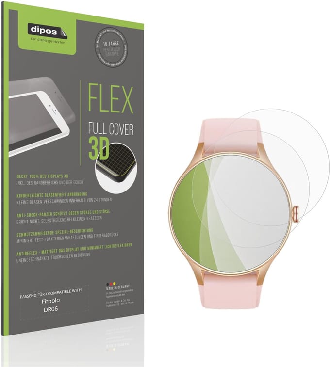 dipos FLEX – 2x Matte Screenprotector geschikt voor Fitpolo DR06 | Volledige Schermbescherming | Case-Friendly