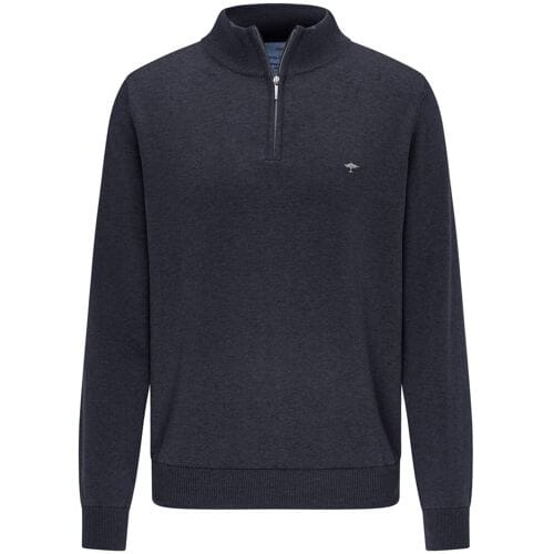 Fynch-Hatton Trui Troyer Zip Superfine Cotton Navy / male