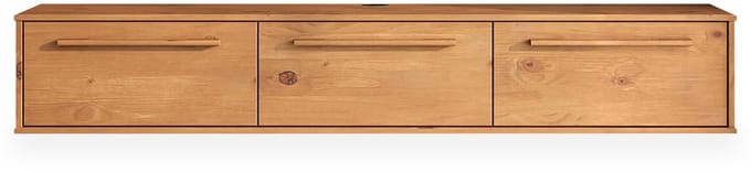TECCA-lowboard van 180 cm, aan de muur bevestigd, van massief hout – eiken afwerking