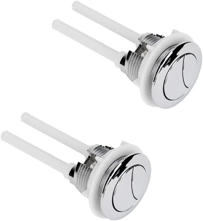 Toilet Spoelknop - Drukknop Toilet - Water Besparen - Dubbele Spoeling - 60mm Diameter - Wit