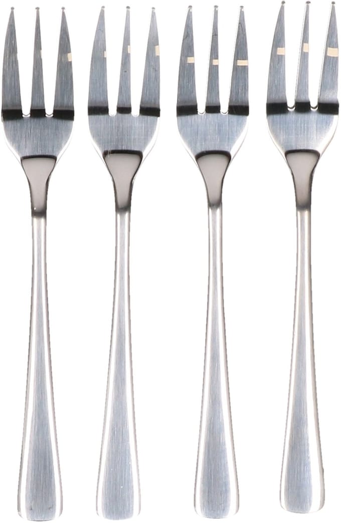 RVS taartvorkjes/gebakvorkjes - set van 8x - zilver - 15 cm - RVS