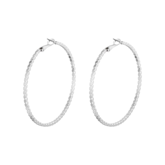 Jomide Oorringen Rond - Zilverkleurig - 6 cm - 3