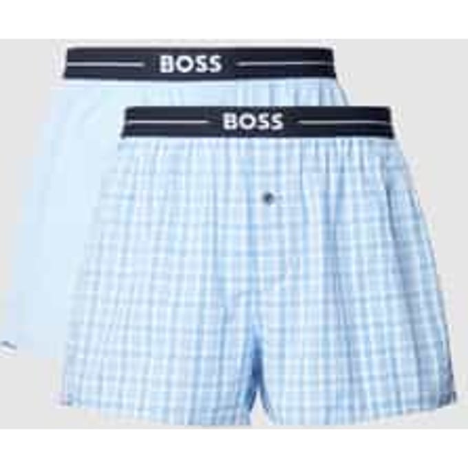 BOSS - Boxershorts 2-Pack Blauw - Heren - Maat L - Regular-fit