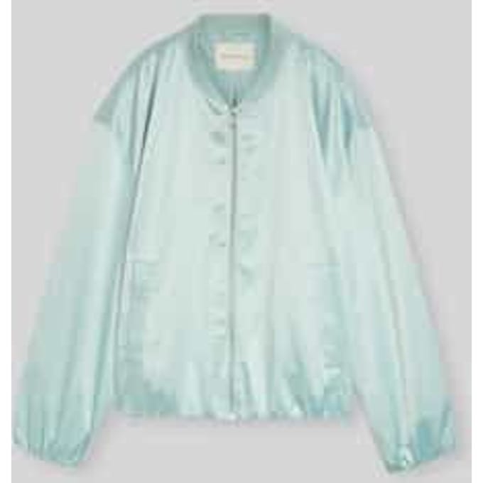 Tom Tailor - Satijnen blouson met bomberkraag - Maat S - blue haze