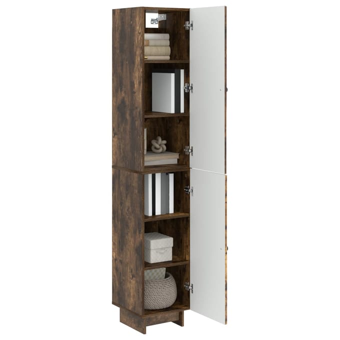 vidaXL - Kast - Set - 2 - st - Gerookt - eiken - Bewerkt - hout