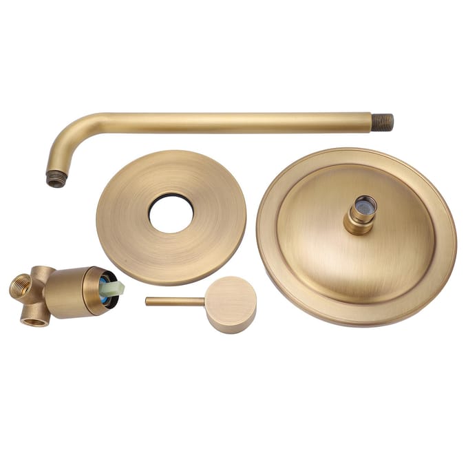 Waterval Douchekop Set Corrosiebestendig Messing Retro Stijl Koud Warm Water Menging Regen Douche beige