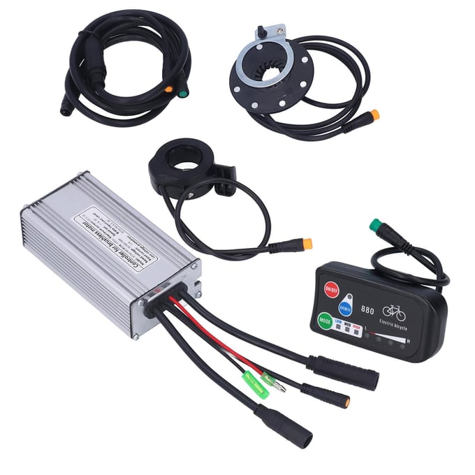 Fiets Lithium Batterij Ombouwset 22A Controller LED 880 Display 1 naar 2 Aansluitkabel Kit gray