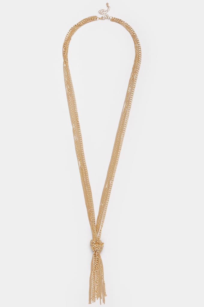 Yours Goudkleurige Lange Ketting Met Kwastjessize One Size