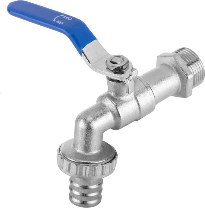 PrimeMatik - 3/4"- 1" elleboogkogelkraan met slangadapter