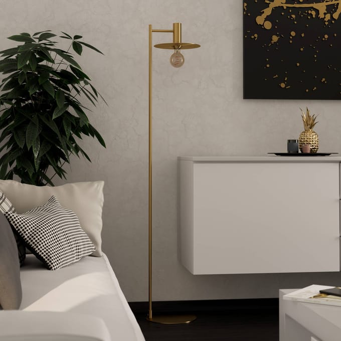 EGLO Escandell Vloerlamp - E27 - 156 cm - Goud - Staal