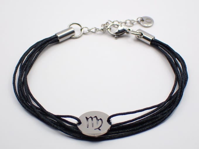 Colure® armband sterrenbeeld Maagd zwart koord