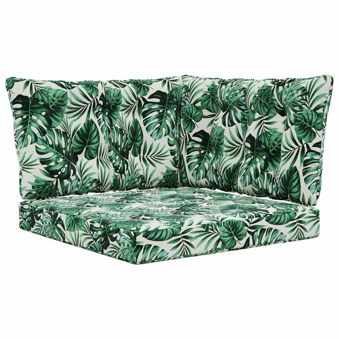 vidaXL - Buitenbankkussen - Polyester - Bladpatroon - 68,5 - x - 68,5 - cm