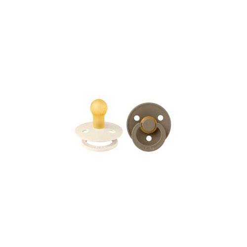 BiBS - Colour Pacifier - Maat 1 - Fopspeen - 2 stuks - Dark Oak / Ivory