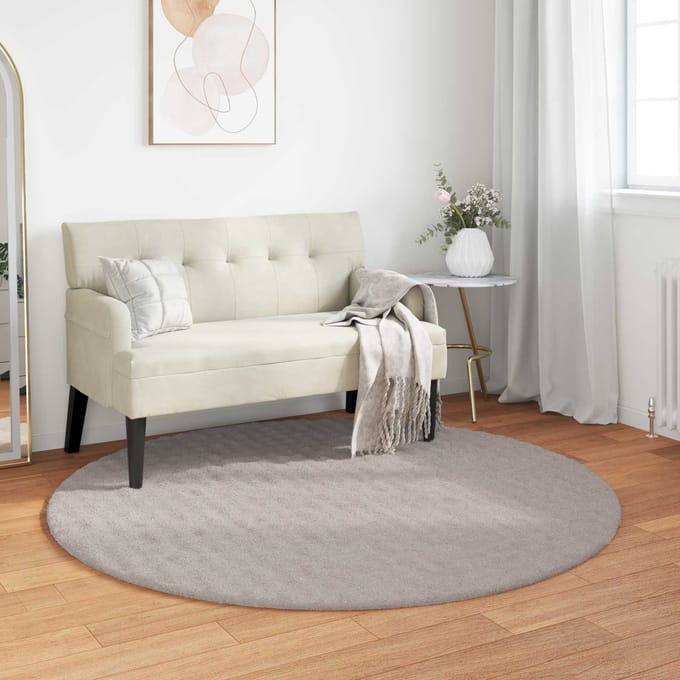 vidaXL - Vloerkleden - Rond - SIROLO - Zand - Ø - 200 - CM - Polyester