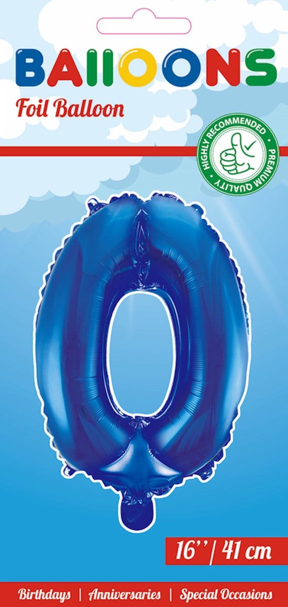 Folieballon 16" nmr. 0 - Blauw