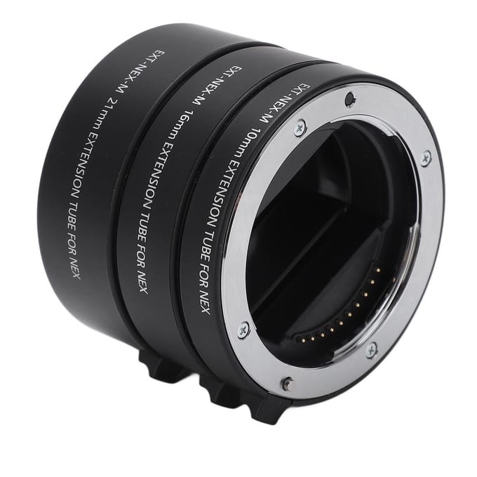 Autofocus Macro Verlengbuis Adapterring 10mm 16mm 21mm voor Sony E-mount Lenzen black