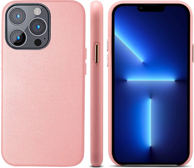 iPhone 12 PRO MAX Leren Hoesje - Luxe Back Cover Case Leer - Roze - Provium