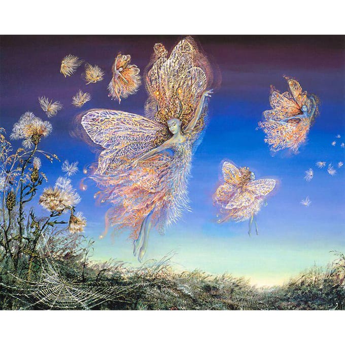 Foret complet 5D bricolage diamant peinture l'elfe vole dans l'air broderie point de croix 20X30CM blue
