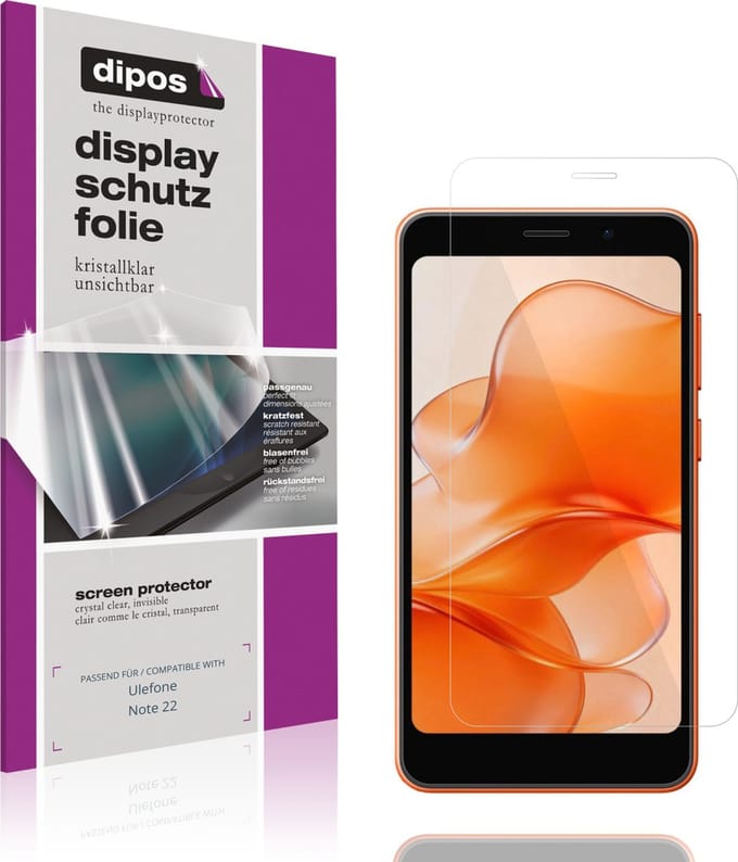 dipos – 4x Beschermfolie geschikt voor Ulefone Note 22 | Krasbestendige & heldere Screenprotector Ultra-Thin