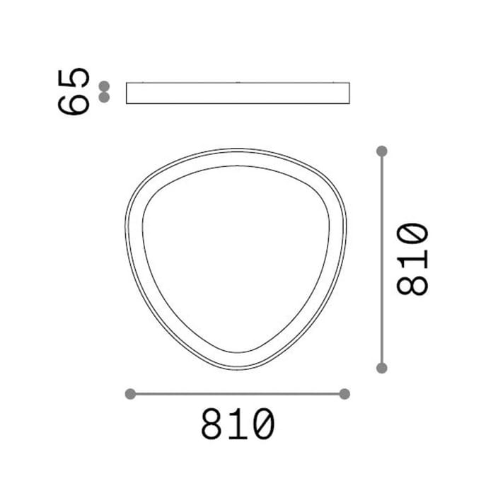 IDEAL LUX LED plafondlamp Gemini wit 81 cm 4000 K aan/uit